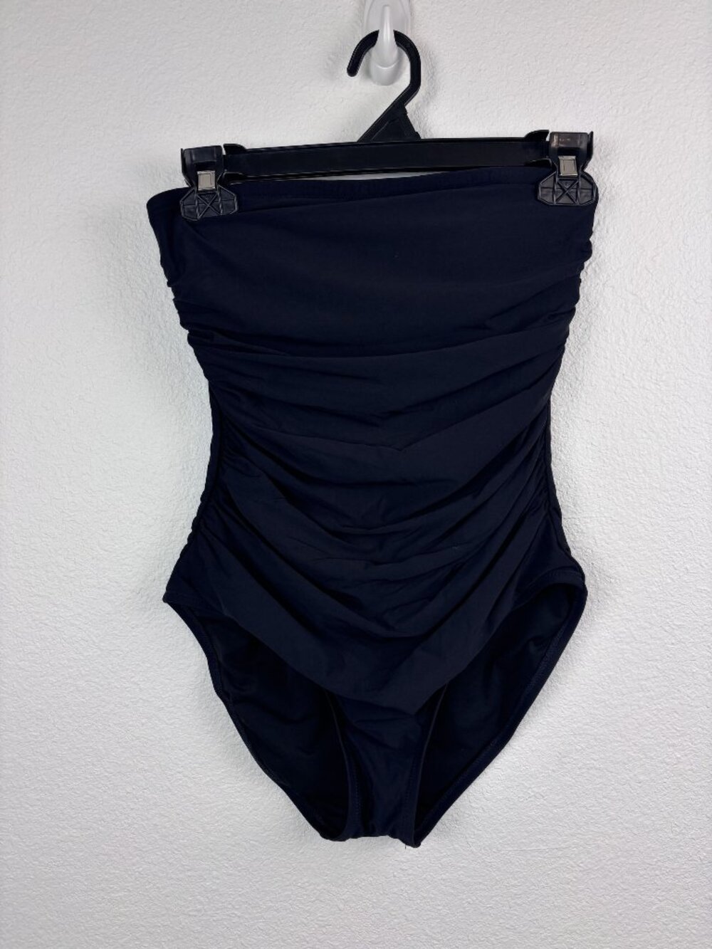 J.Crew women's 4 black‎ strapless ruched one piece swimsuit swimwear classic
